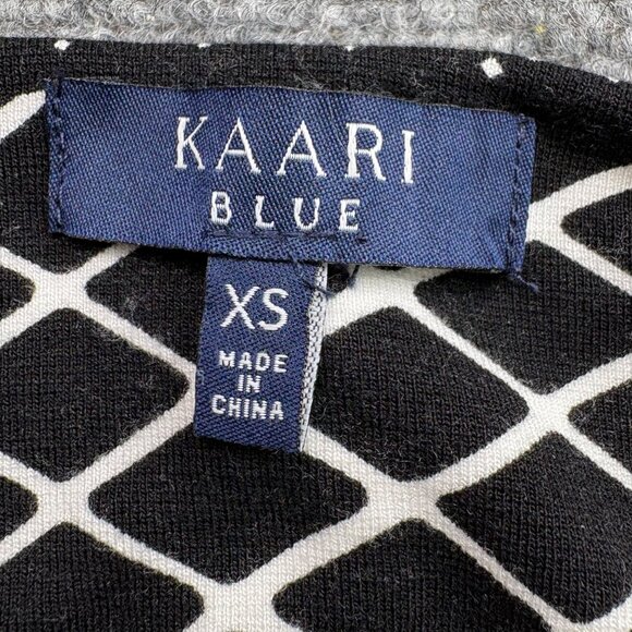 Kaari Blue Dress Womens XS Black White Geometric Button Accents Tribal Preppy - Picture 3 of 15